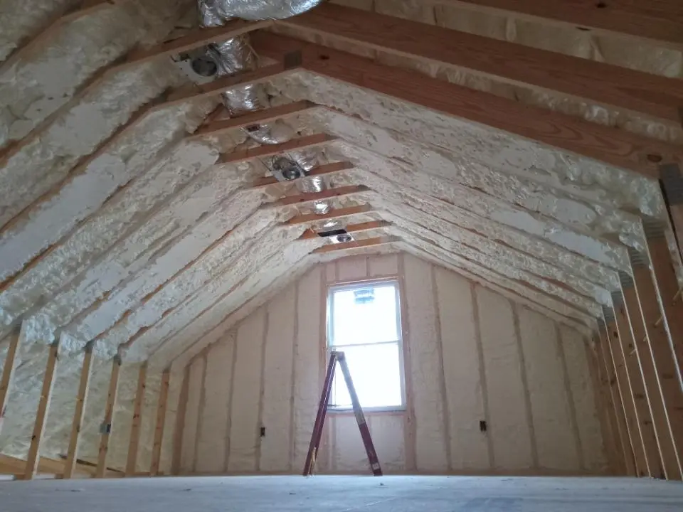 Spray foam roofing application for Crawl Space Insulation project in Carrboro